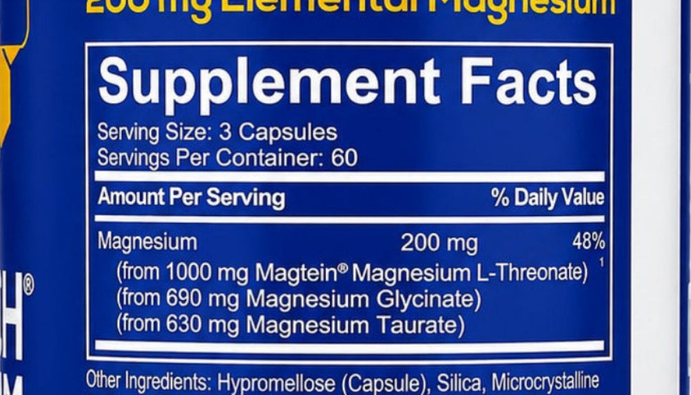 Natural Stacks MagTech Magnesium Supplement 180 Vegan Capsules | Magnesium L-Threonate, Glycinate & Taurate Complex