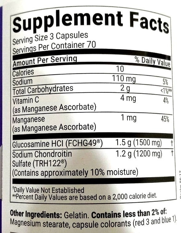 Cosamin DS Joint Health Supplement with Glucosamine HCl & Chondroitin Sulfate – 210 Capsules