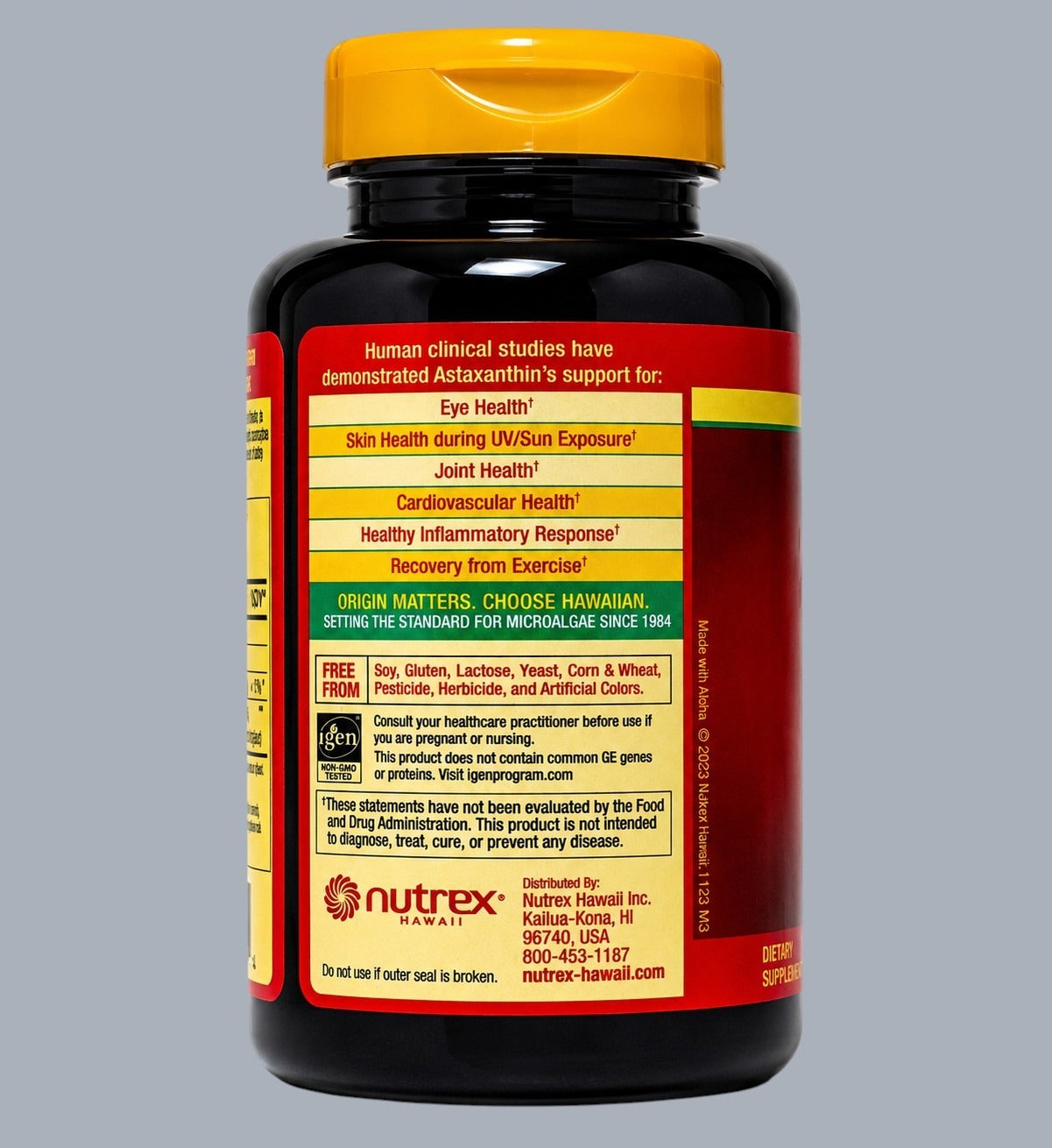 BioAstin Hawaiian Astaxanthin 12mg Natural Antioxidant Supplement – 120 Softgels | Eye, Skin & Joint Support | Exp 01/2028