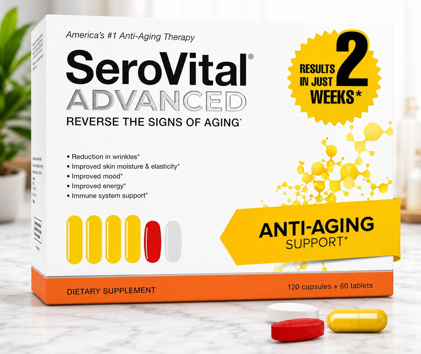 SeroVital Advanced Dietary Supplement | 120 Capsules + 60 Tablets | HGH Support Formula | Energy, Recovery &amp; Healthy Aging