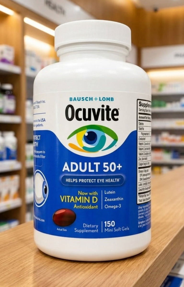 Bausch + Lomb Ocuvite Adult 50+ Eye Vitamin &amp; Mineral Supplement | 150 Softgels | Lutein, Zeaxanthin &amp; Omega-3