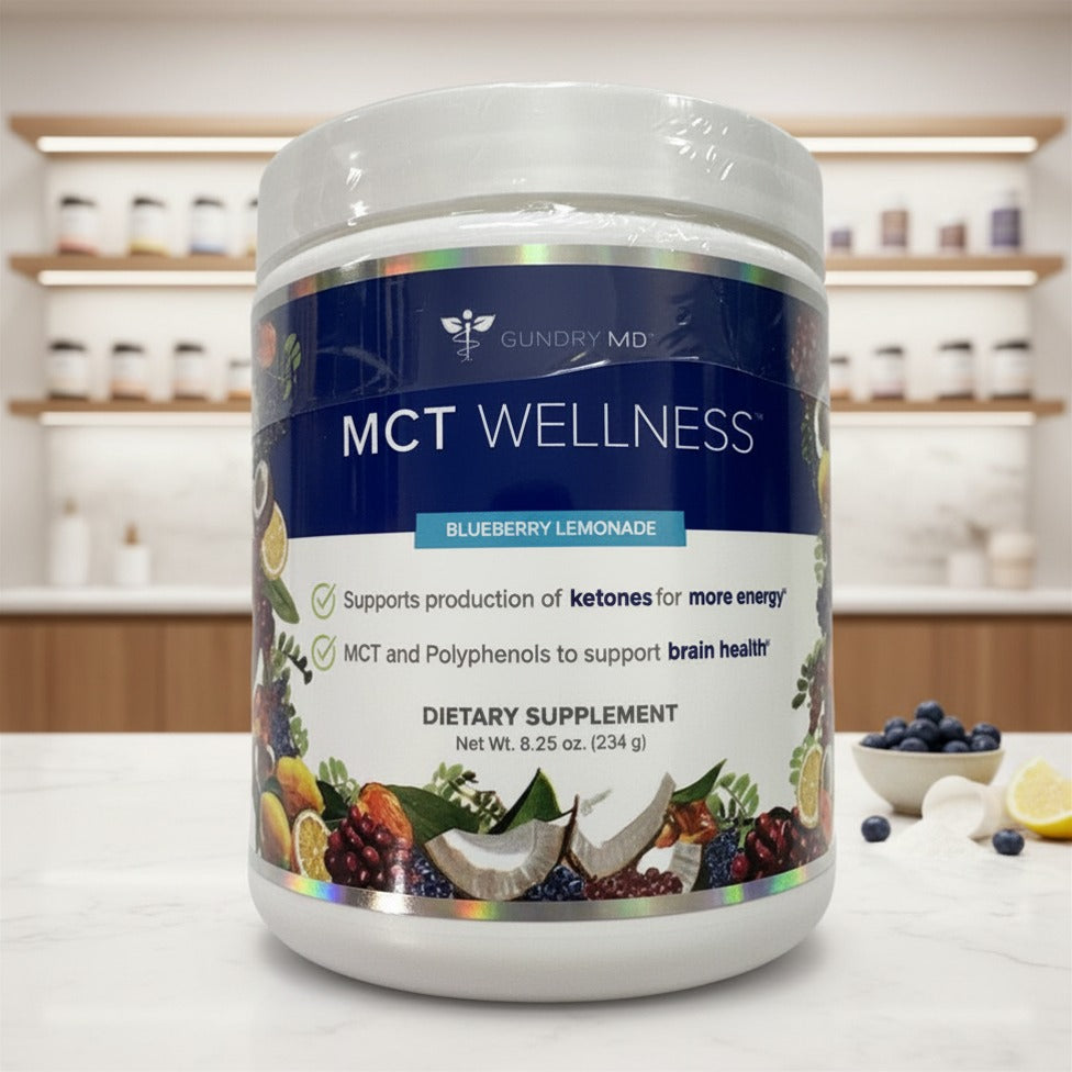 Gundry MD MCT Wellness Powder Blueberry Lemonade Flavor – Dietary Supplement 8.25 oz (234g) | Ketone Support &amp; Brain Health