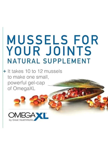OmegaXL Green Lipped Mussel Joint &amp; Muscle Support Supplement – 120 Capsules | Natural Mobility &amp; Comfort Formula