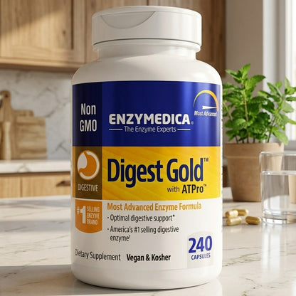 Enzymedica Digest Gold Digestive Enzyme Supplement – 240 Capsules | Advanced Digestive Support, Non-GMO Vegan Formula