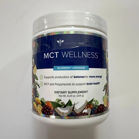 Gundry MD MCT Wellness Powder Blueberry Lemonade Flavor – Dietary Supplement 8.25 oz (234g) | Ketone Support &amp; Brain Health