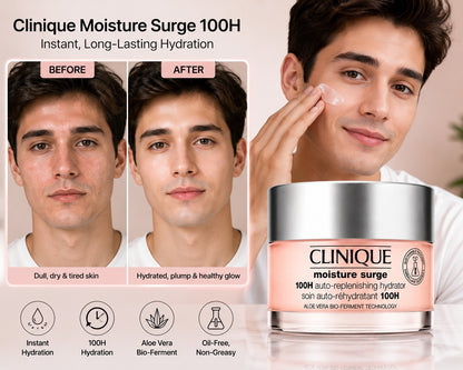 Clinique Moisture Surge 100H Auto-Replenishing Hydrator Moisturizer 1.7 oz / 50ml Face Gel Cream - New Sealed