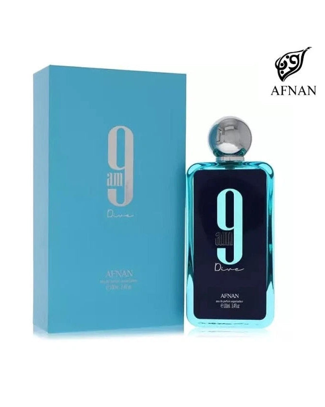 Afnan 9AM Dive Eau De Parfum Unisex 3.4 oz / 100ml Spray New In Box Authentic