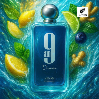Afnan 9AM Dive Eau De Parfum Unisex 3.4 oz / 100ml Spray New In Box Authentic